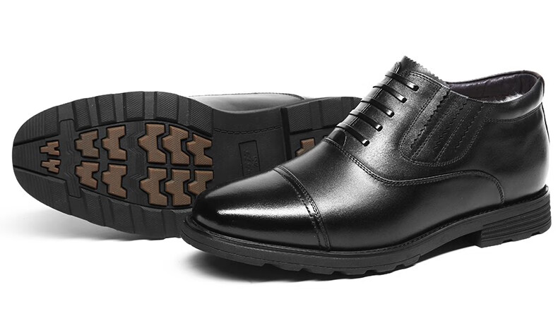 3515强人棉鞋男套脚商务正装棉皮鞋防寒保暖羊毛棉鞋男43