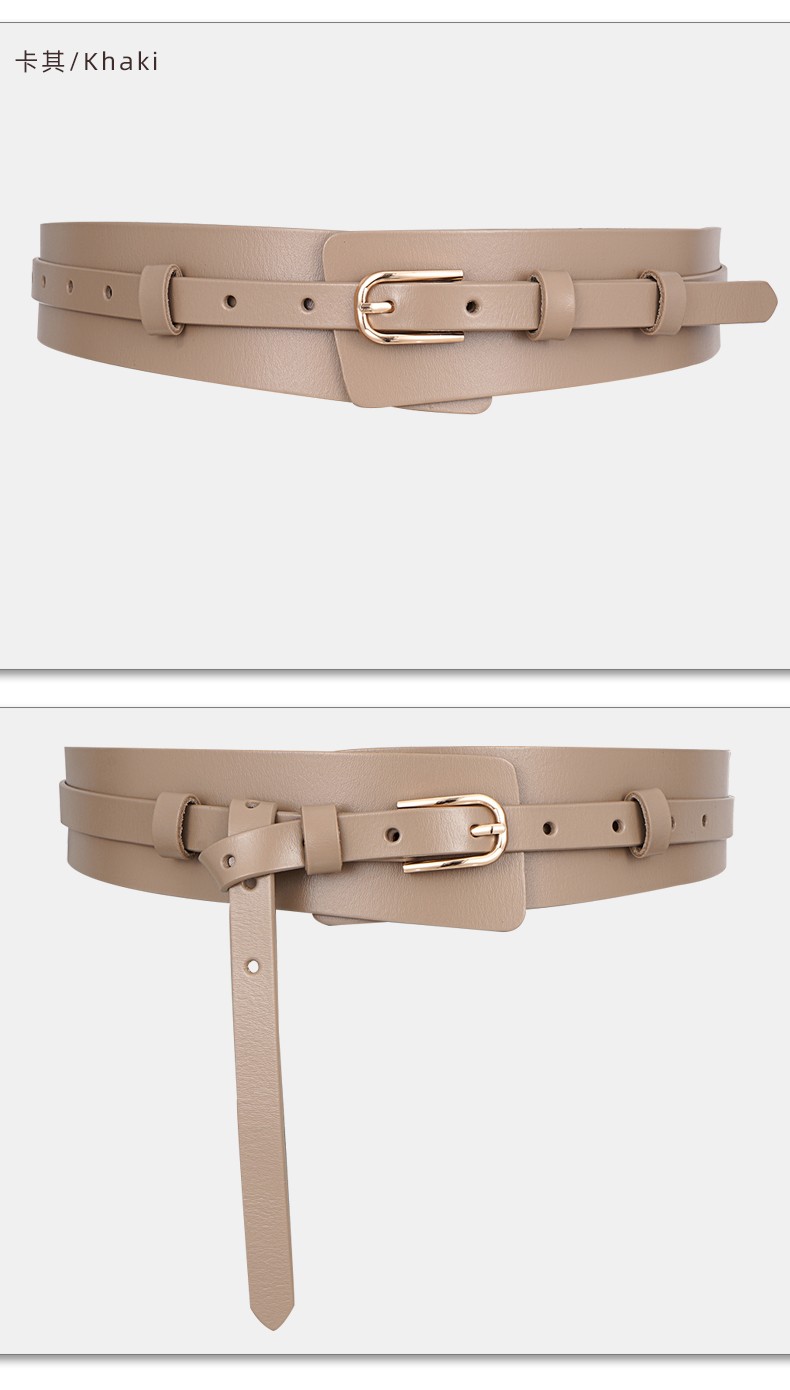 紫心竹真皮宽腰带女装饰裙子毛衣配西装大衣束腰皮带女时尚腰封外搭