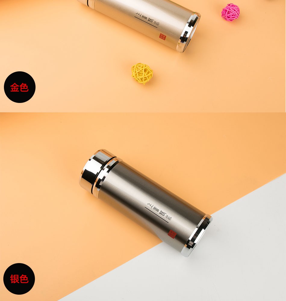 伯莎丹顿 高档礼品银杯子纯银内胆保温杯家用泡茶杯银水杯足银办公杯