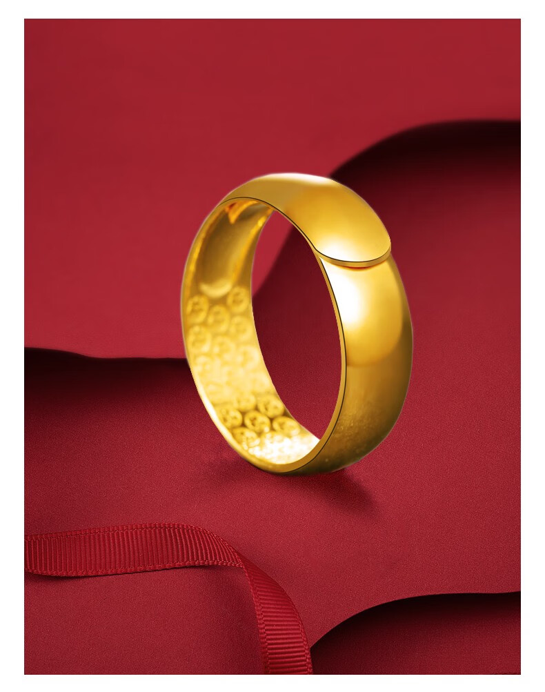 memora诗普琳 黄金戒指 足金戒指黄金活口戒指男女同款戒指送礼(线上