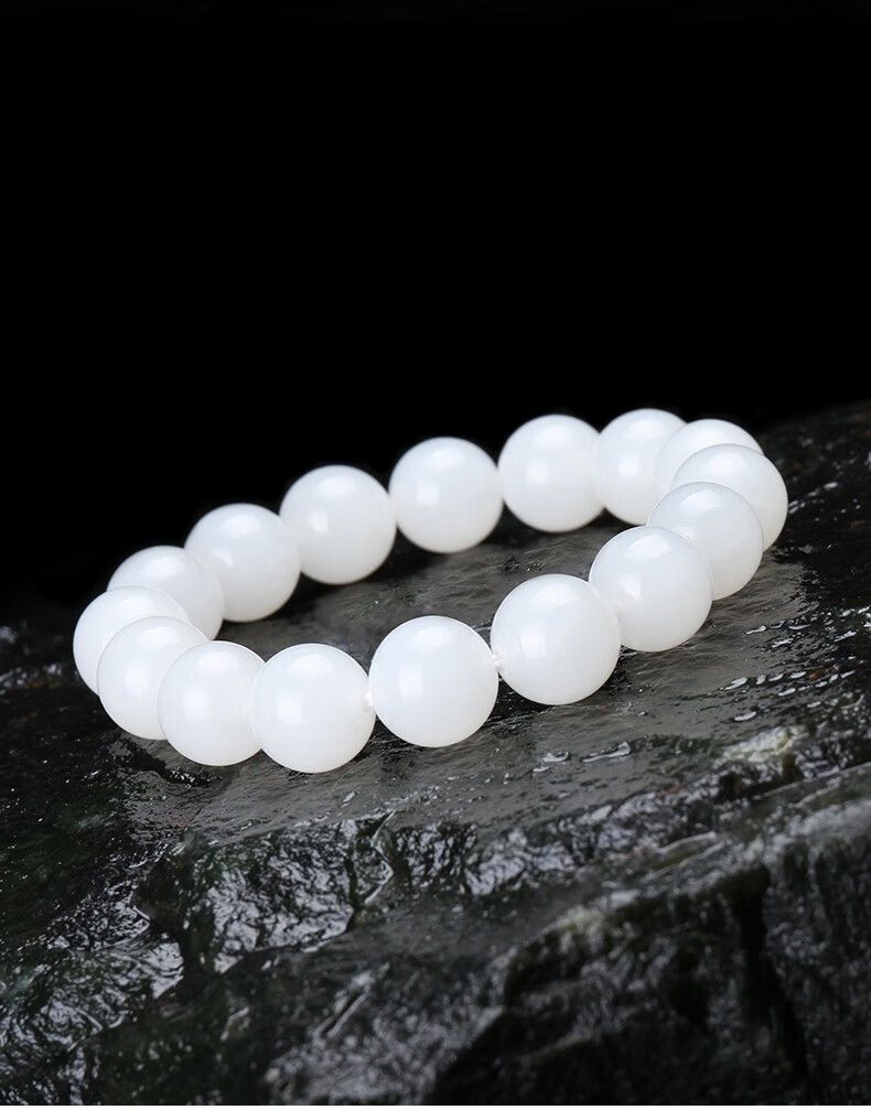 楚饰玉和田玉羊脂玉手串男女款佛珠玉石手链自戴生日礼物