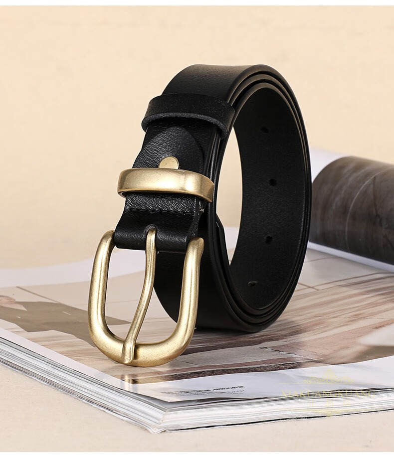 轻奢品牌真皮女士皮带2020新款欧美风简约牛仔裤时尚针扣外搭装饰腰带