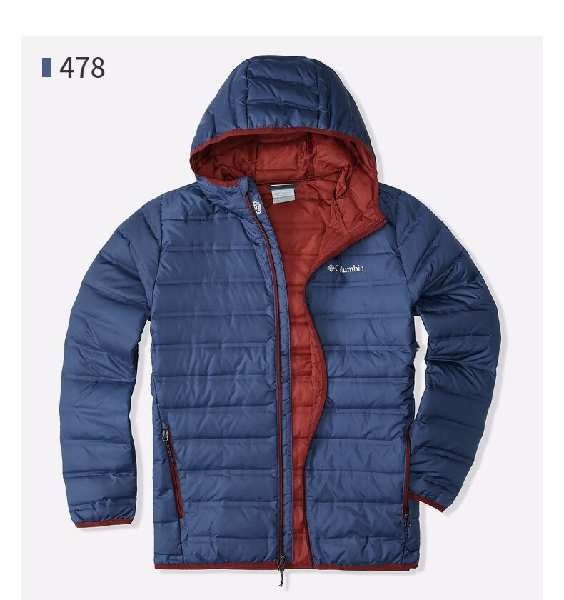 columbia哥伦比亚热压防钻绒650蓬春秋连帽轻薄羽绒服男we0950463m175