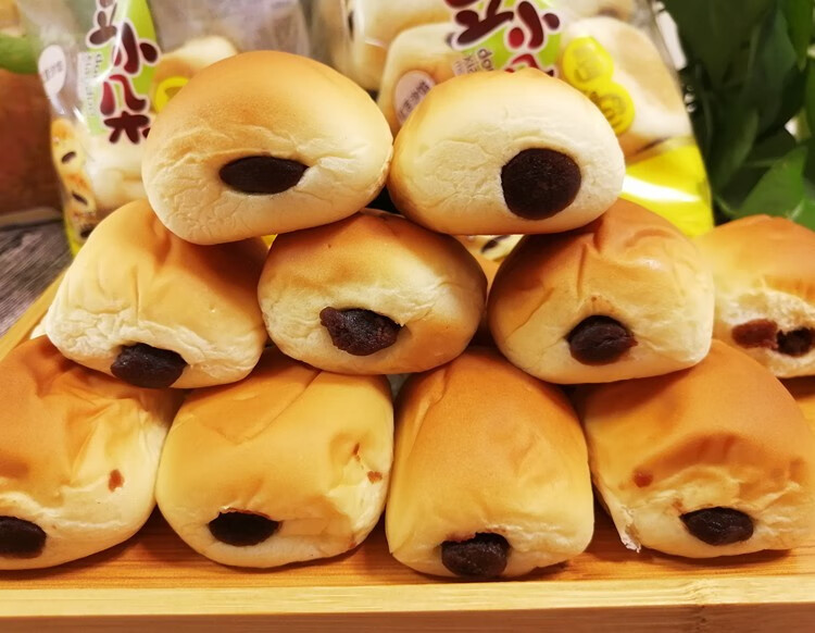 桃李面包桃李豆小朵面包豆沙馅小面包早餐零食红豆沙面桃李豆小朵5袋