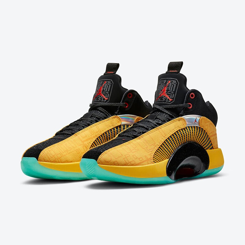 air jordan 35 xxxv aj35代 乔35 中帮 实战男子篮球鞋 黑橙日落 cq