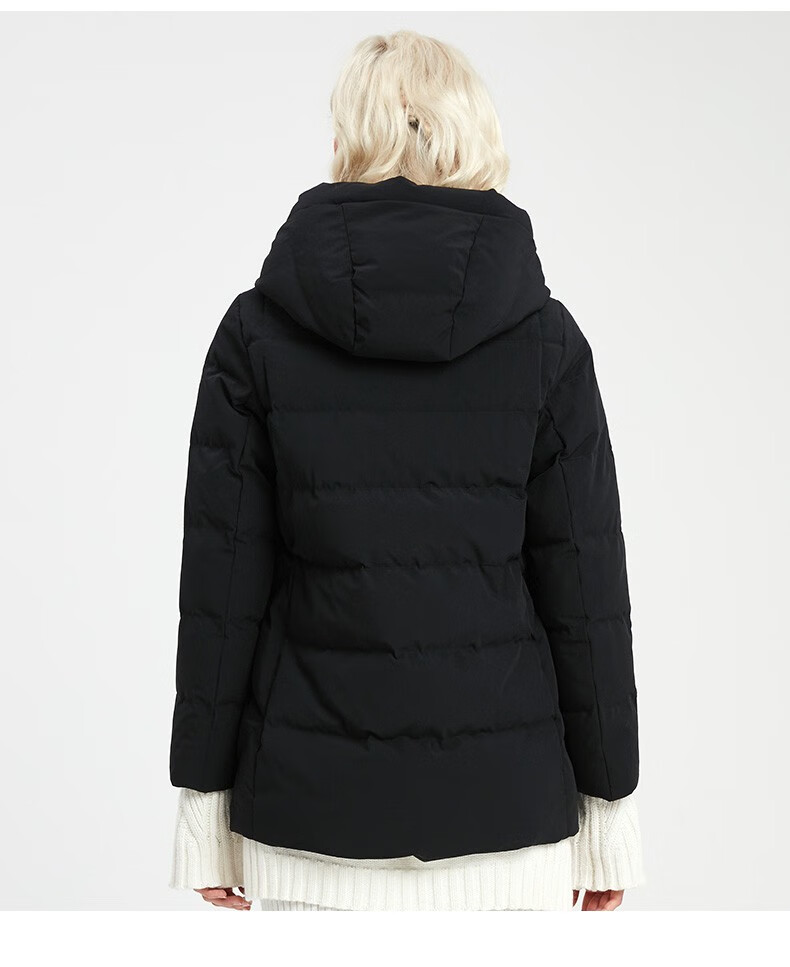 雪伦鹅绒羽绒服女短款连帽直筒型秋冬外套商场同款sharon 20322 香芋