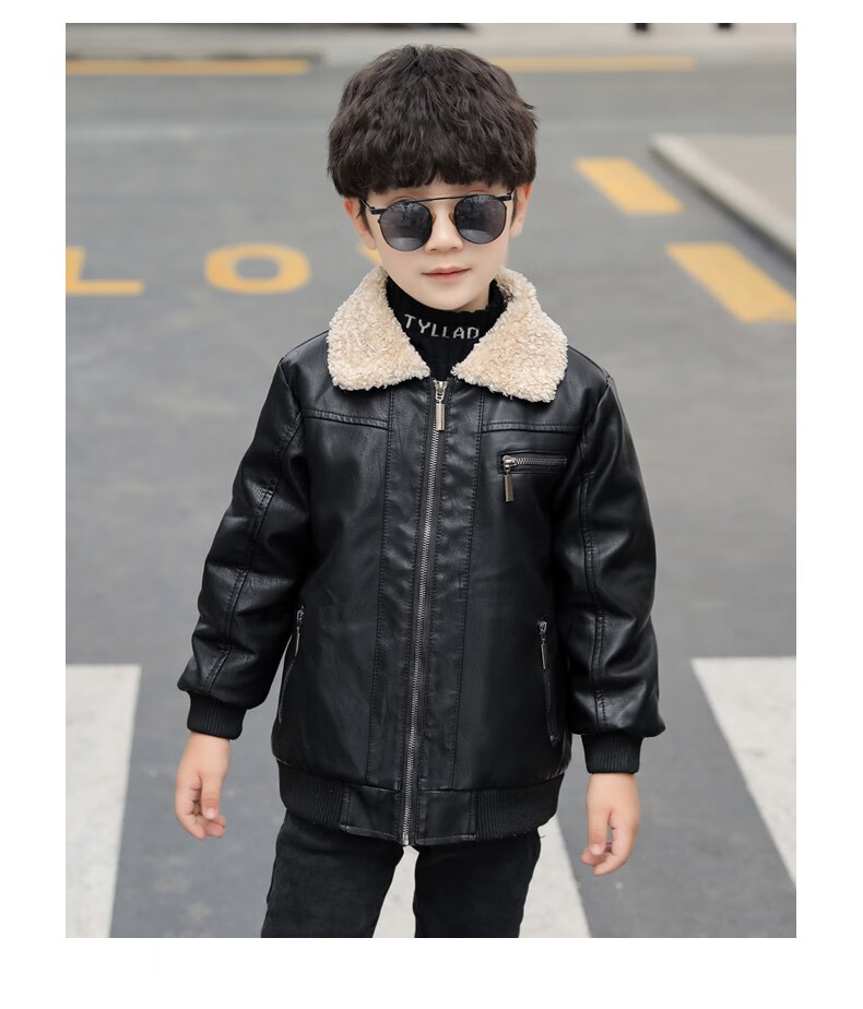 男童秋冬皮衣外套2020新款中大童装加绒pu夹克儿童韩版男孩冬加厚童装