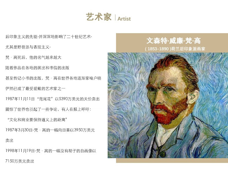 家装软饰 装饰字画 名人字画 买买艺术 梵高《铜花瓶上的皇冠贝母》