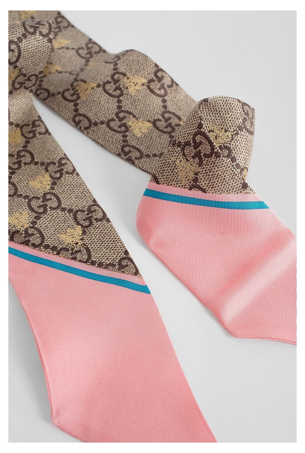 gucci 古驰 奢侈品 女士双g小蜜蜂图案真丝丝巾 499226 3g001 5869