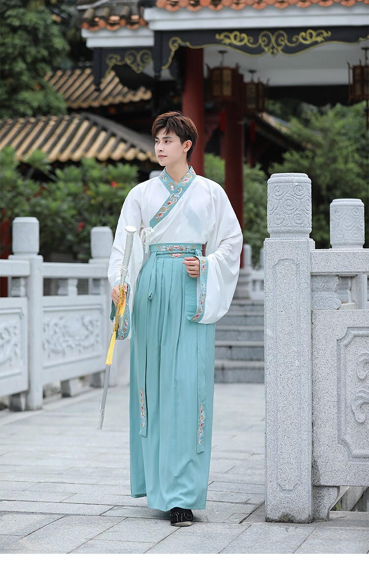原创汉服男古装清新淡雅仙气魏晋风成人书生公子广袖日常青少年男生