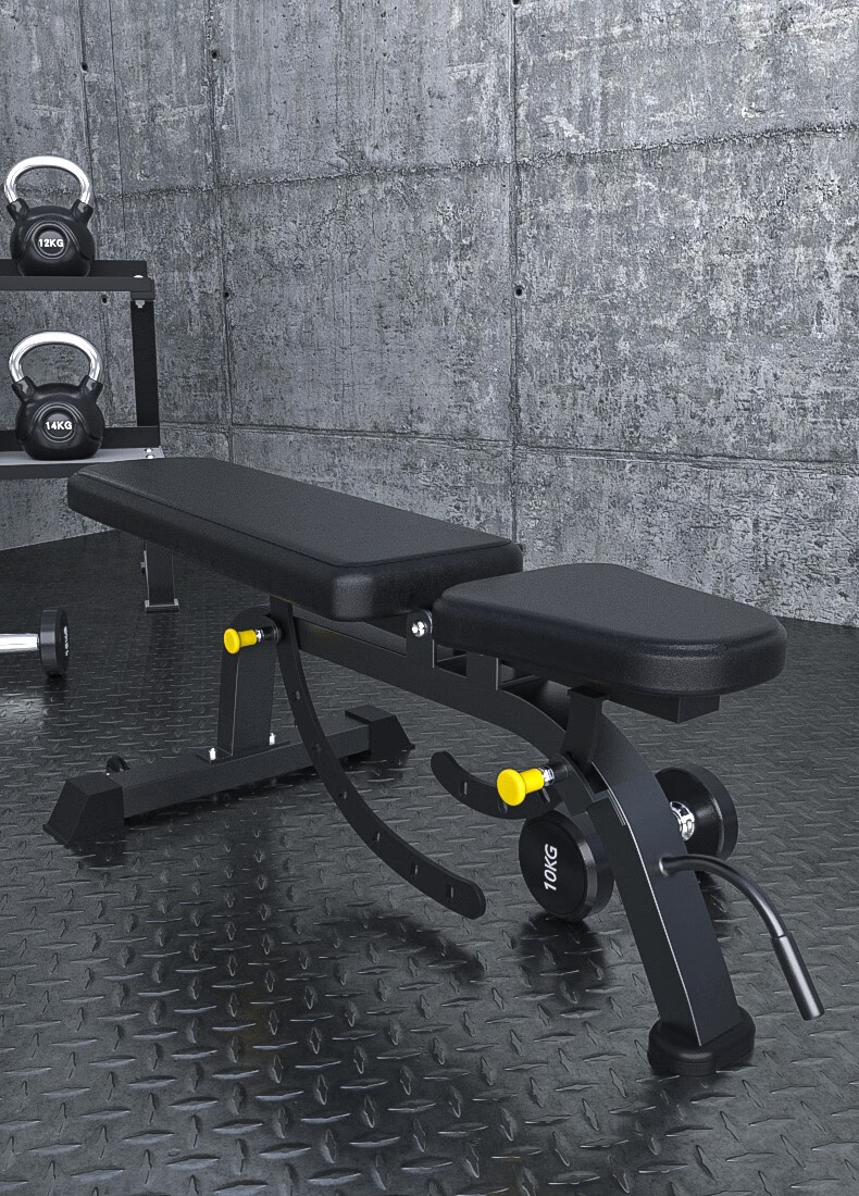 研博多功能哑铃凳可调节卧推凳平推凳上斜哑铃凳直角凳推肩椅子健身