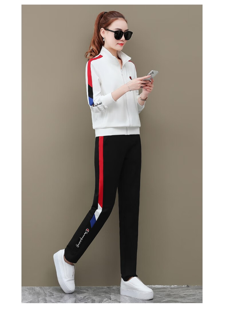 品牌女装时尚立领运动服套装女2020年秋季新款韩版宽松跑步休闲两件套