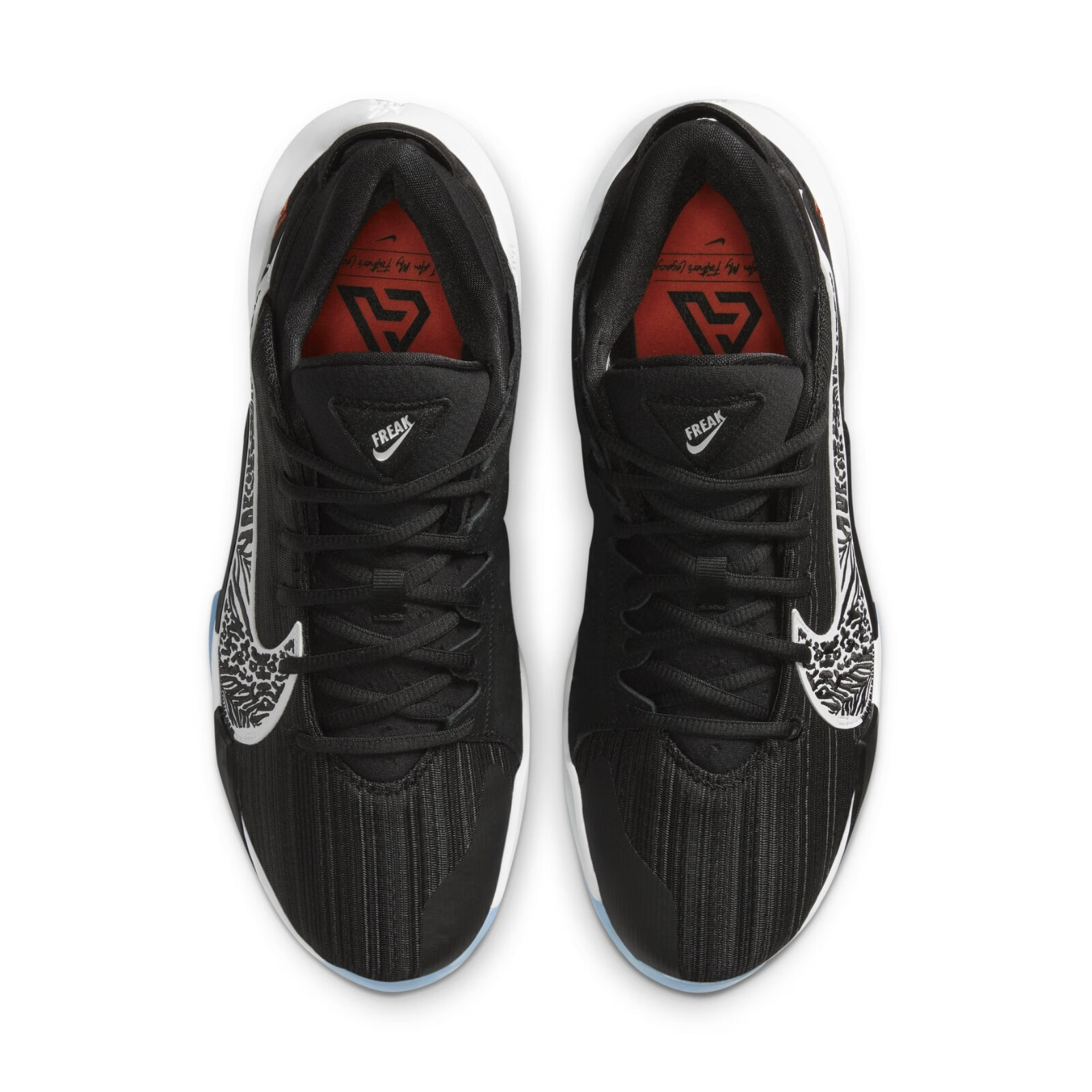 耐克nike zoom freak 2 字母哥2代 实战男子情侣款篮球鞋 黑白 ck5825