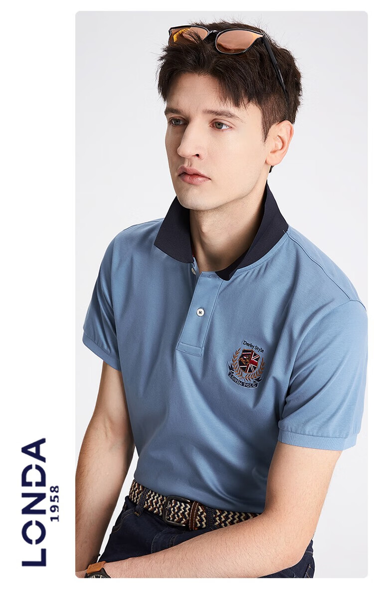londapolo伦德保罗短袖经典polo衫男夏季男士新款纯棉翻领纯色商务
