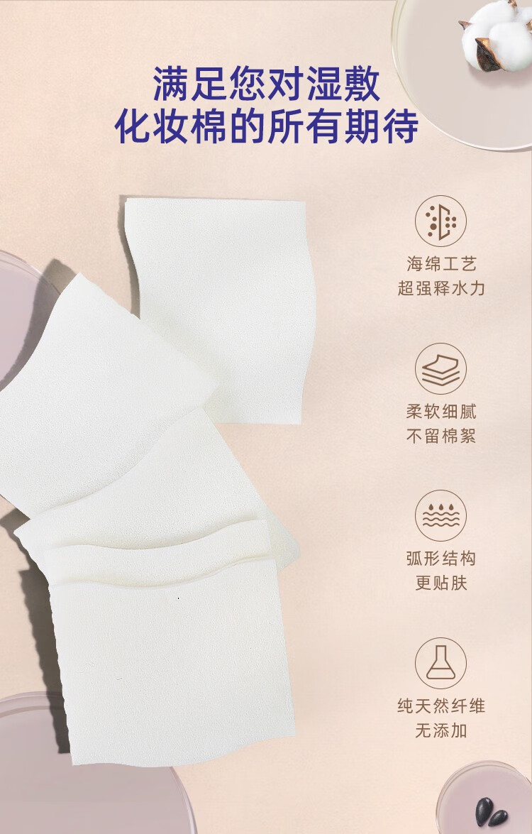 日本unicharm尤妮佳舒蔻化妆棉12型省水湿敷脸部卸妆专用化妆棉80片盒