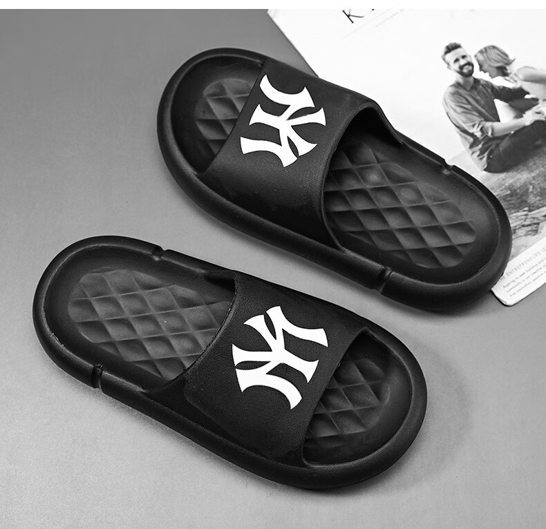 北柘男士椰子拖鞋外穿夏季防滑黑色一字拖厚底踩屎感网红沙滩凉拖鞋