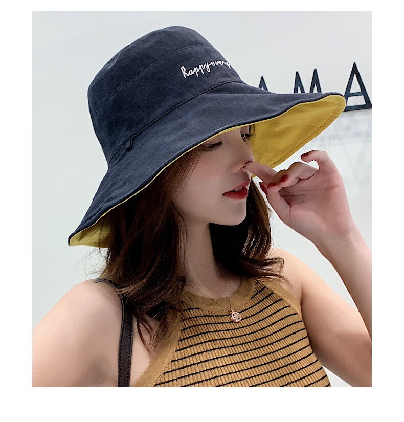 gilfunmar品牌轻奢高档夏季新款渔夫帽女沙滩防晒遮阳太阳帽双面雏菊