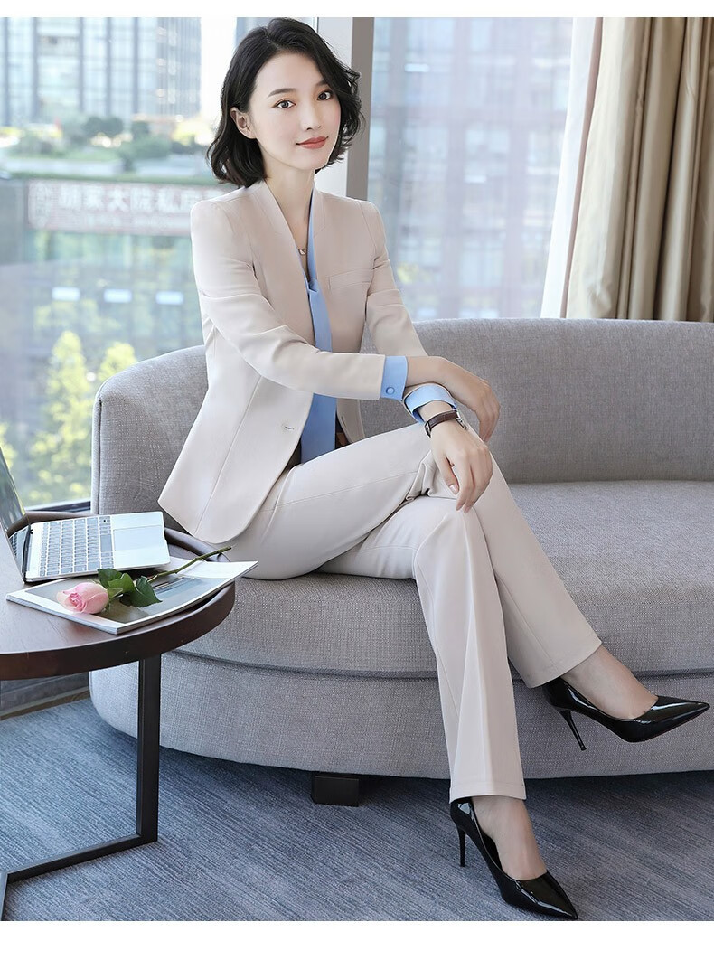景洛小西装女外套2020春秋职业装女装套装白领商务正装女士售楼部工作