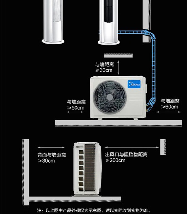 美的midea新一级焕新风智能家电变频冷暖客厅圆柱空调新风系统立式