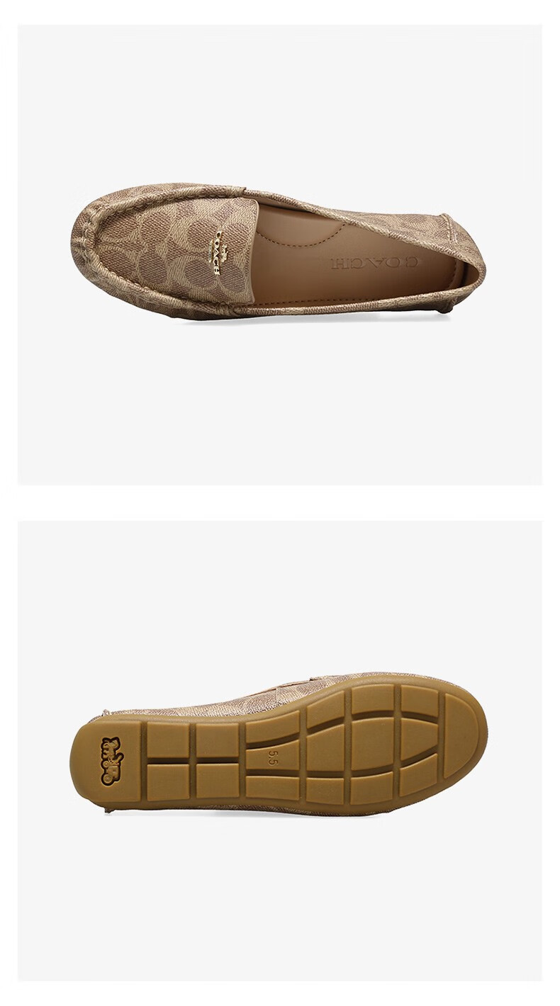 coach蔻驰奢侈品女鞋子专柜款女士牛皮革乐福鞋豆豆鞋一脚蹬懒人鞋cc