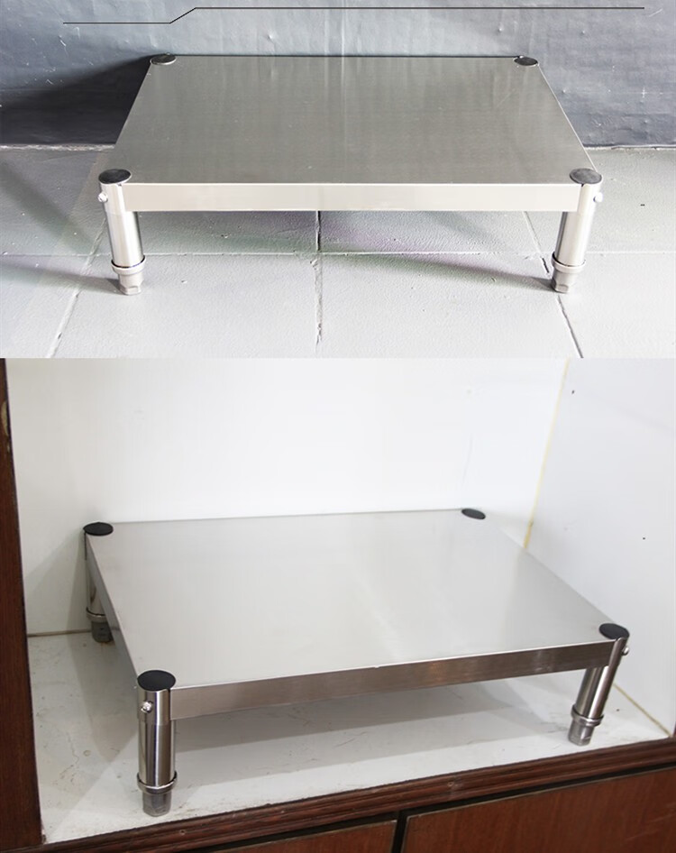 单层不锈钢厨房层架一层置物架小落地增高架子层架矮架 方形长20*宽20