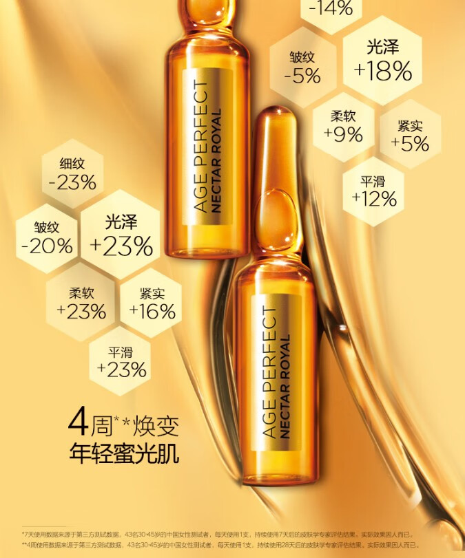 【自营配送】欧莱雅金致臻颜花蜜奢养安瓶精华液小蜜弹精华露补水保湿