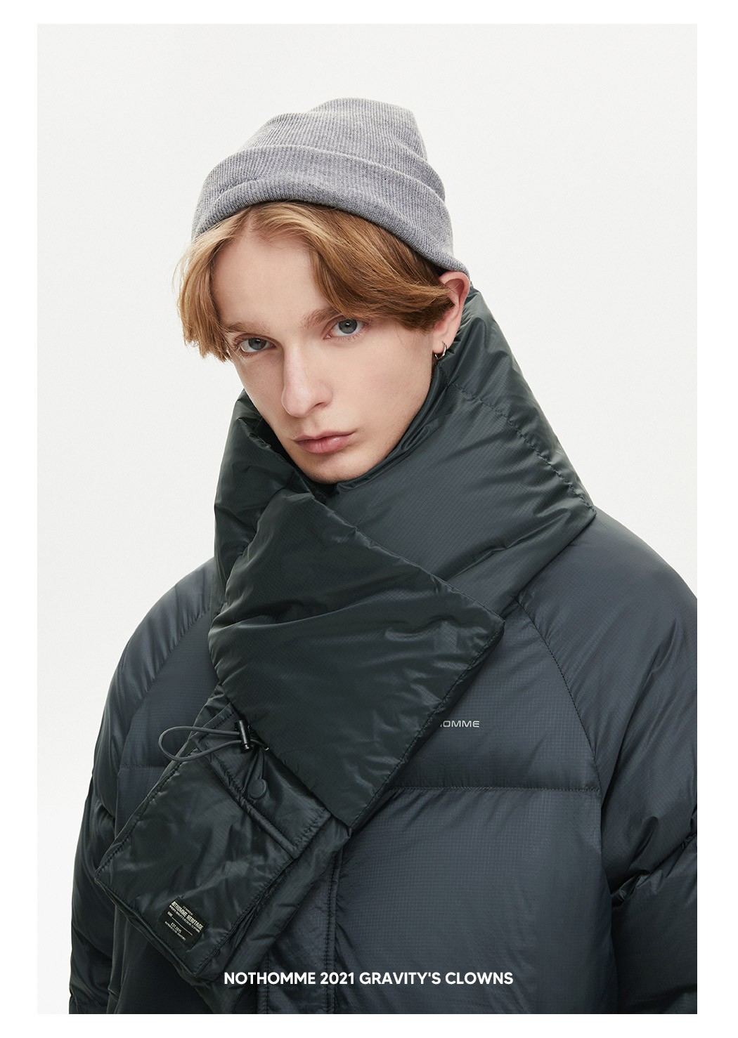 nothomme90白鸭绒(赠围脖)日系潮牌冬季加厚外套面包