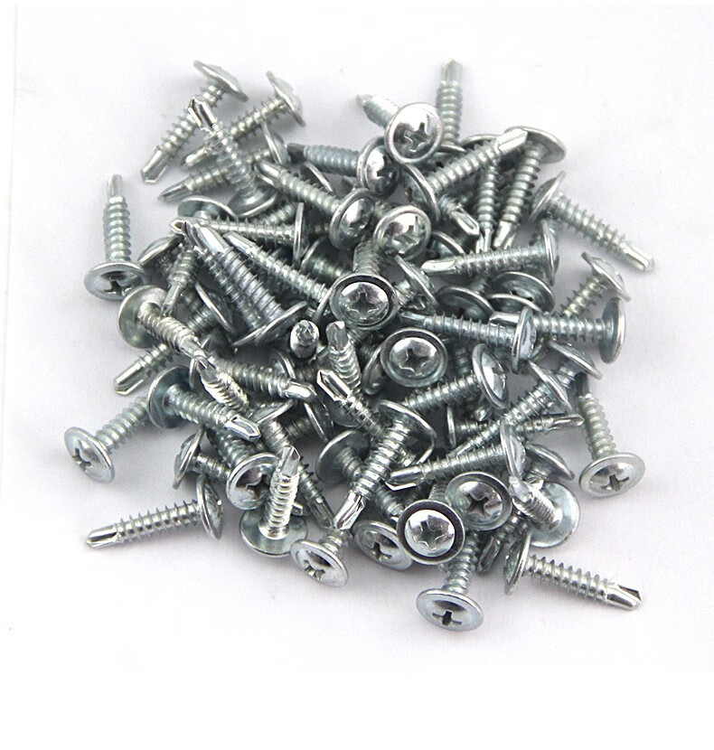 静璇镀锌大扁头钻尾螺丝自攻自钻螺钉华司燕尾钉钻彩钢瓦铁皮钢板m4.