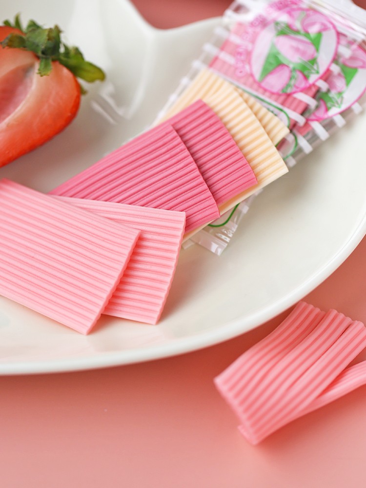 萨可爱葡萄桃子乳酸菌软糖网红超长条手撕软糖果悠哈酸柠檬味短款3袋