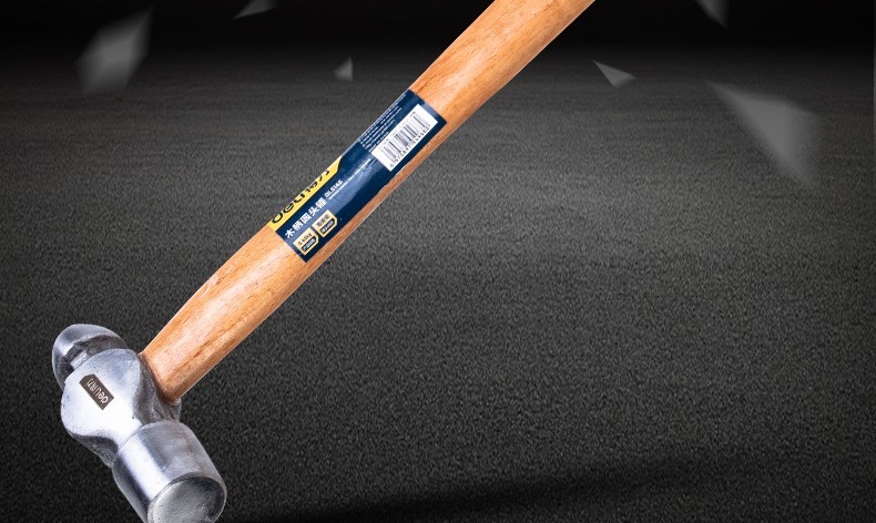 得力deli木柄圆头锤子家用木柄敲击铁锤防滑小锤子铁锤钢锤铁钉锤钢锤