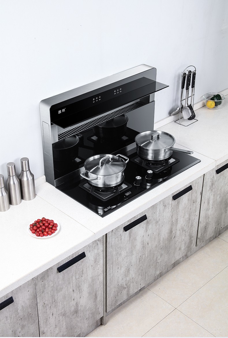 逸帝分体式集成灶一体灶苹果机款 嵌入式抽油烟机燃气灶具家用自动