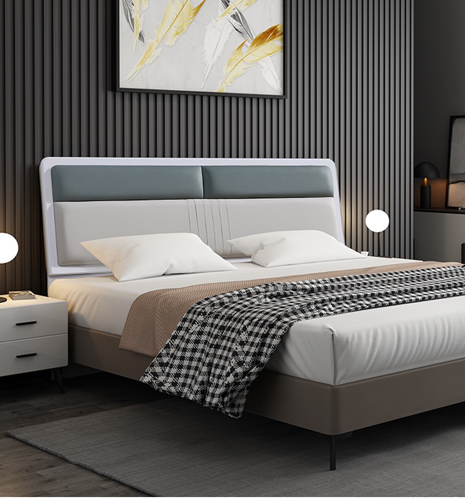 轩逸适家欧式床头软包靠背板公主双人奢华18米皮艺免漆床头靠背板北欧