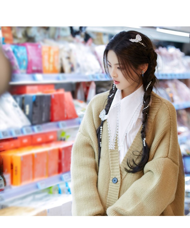 流苏发链条发夹网红顶夹绑发脏辫编发头饰发卡 6#杨超越同款蝴蝶发夹