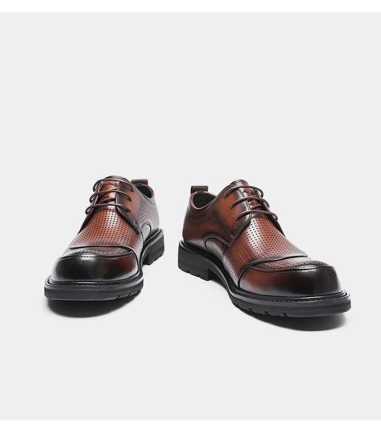 名人烟斗trumppipe大头皮鞋男头层牛皮商务正装英伦风真皮鞋子男青年