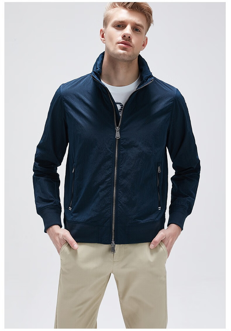 nautica诺帝卡秋季新款男士经典基础夹克外套jo0101卡其色1sys