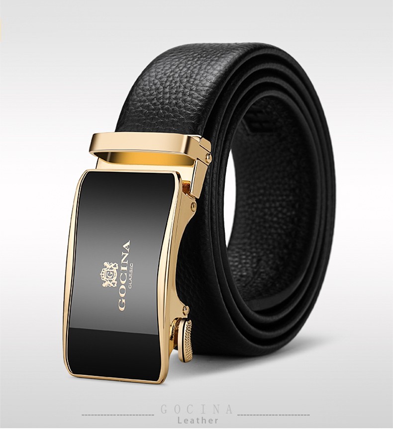 库奇世家皮带男士真皮腰带自动扣青年休闲商务百搭潮流牛皮裤腰带礼盒