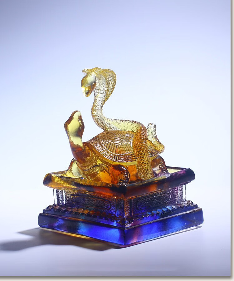 弘才 琉璃工艺品四神兽摆件青龙白虎朱雀玄武风水招财摆设客厅财位