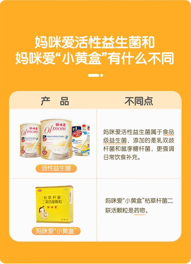 妈咪爱 益生菌婴幼儿宝宝儿童活菌型益生菌 益生元1.