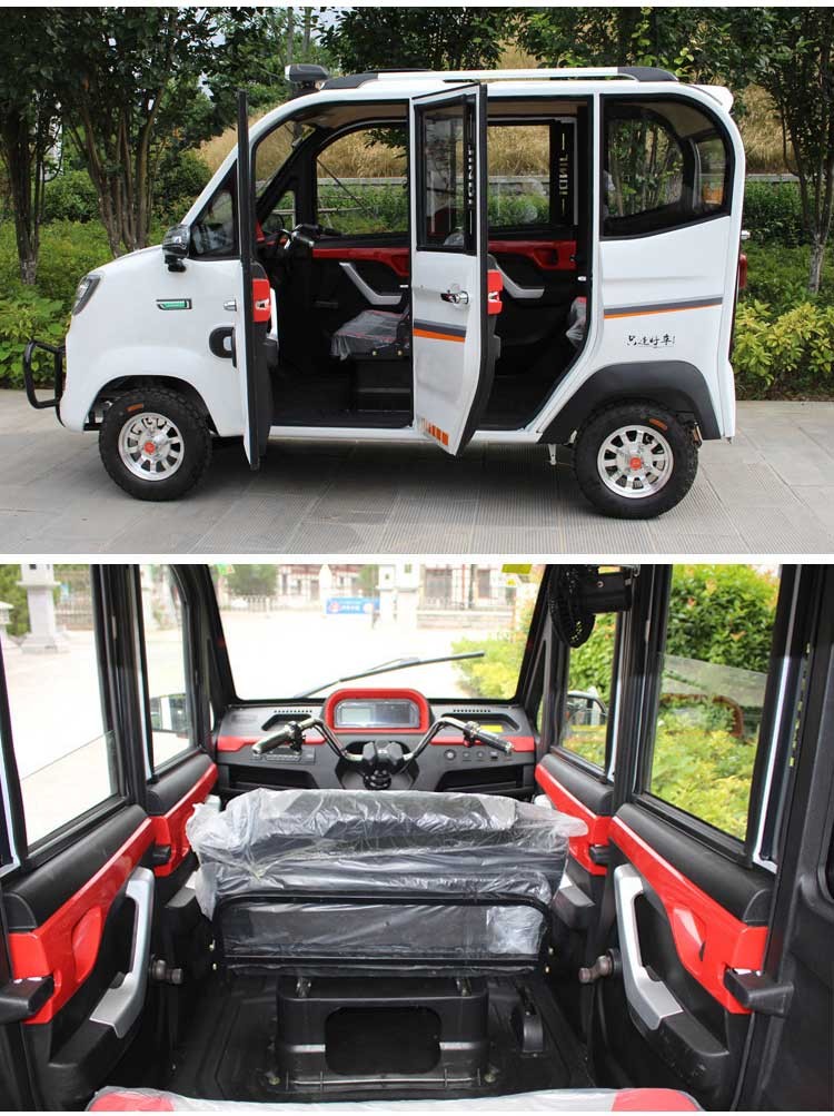 代步电瓶车女性家用电动车迷你小型全封闭接孩子 五门五座带60v52电池