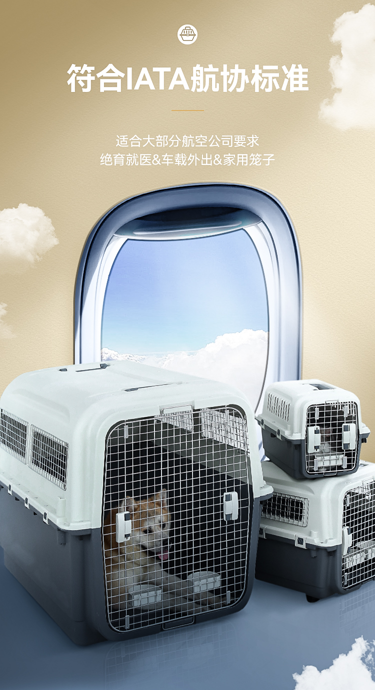 宠物航空箱南航托运箱子猫狗旅行箱飞机运输箱子泰迪博美猫狗窝4号