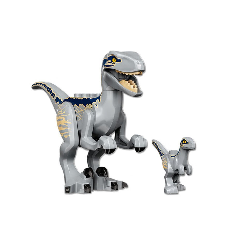 乐高lego新款捕捉迅猛龙布鲁和贝塔侏罗纪世界系列公园卡车玩具套装