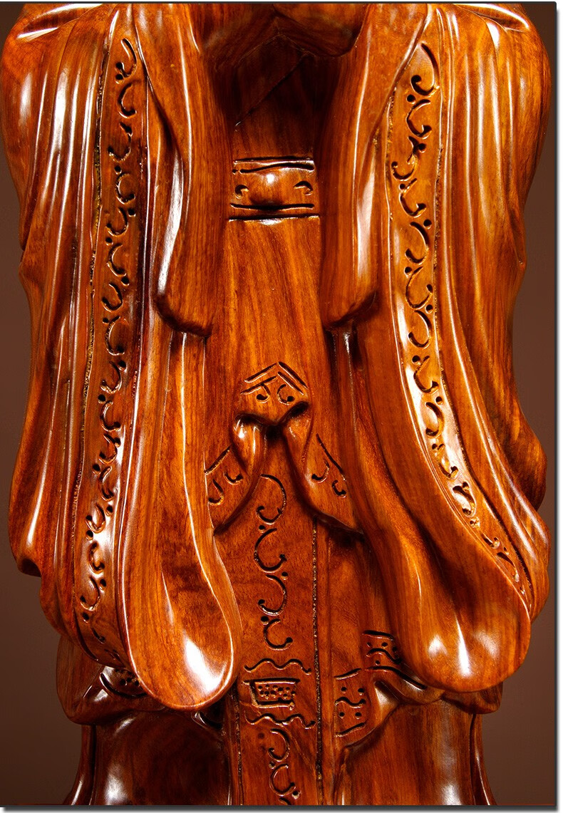 浣彩 花梨木雕孔子摆件实木孔夫子圣人雕像学院开业庆典饰品教师节