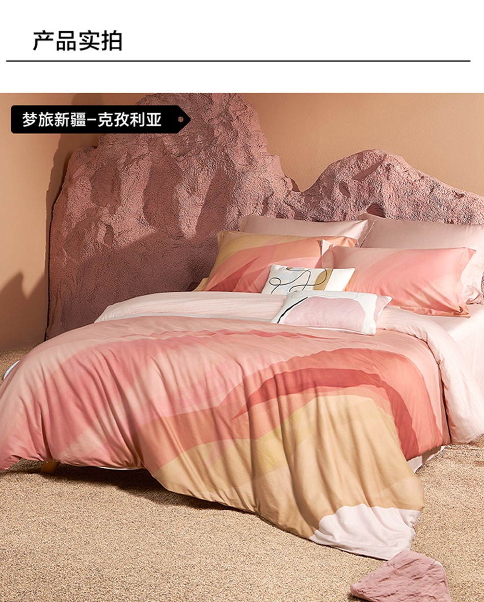 lovo乐蜗家纺件套床上全棉纯棉新疆棉时尚风被套床单顽石奇遇12米床