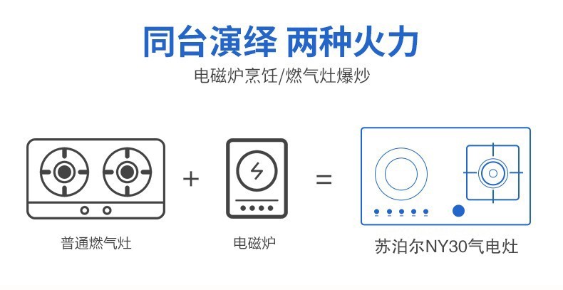 苏泊尔(supor)ny30燃气灶 气电两用双灶台式嵌入式煤气灶具 红点防烫