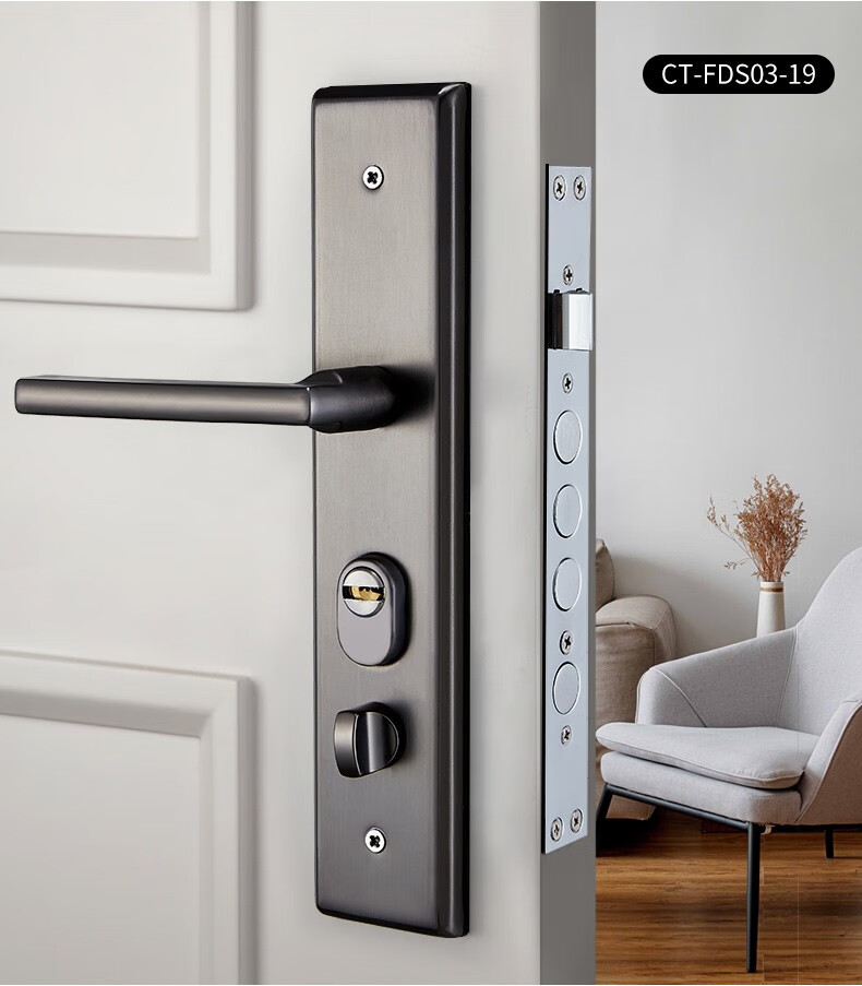 卡贝防盗门锁套装入户门天地锁大门锁防盗锁芯入户门锁三保险门执手锁