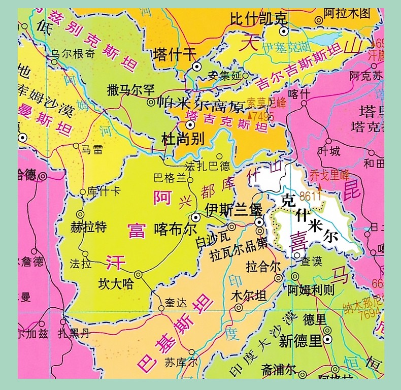 共2张2021新版中国地图世界地图挂图带地形政区11米08米家用办公高清