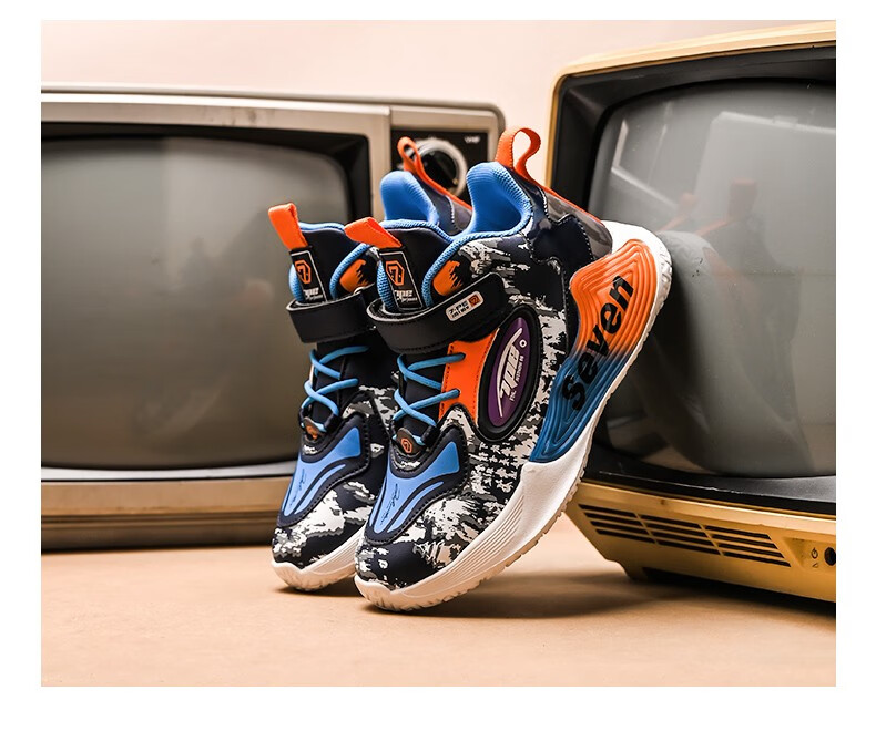 七波辉官方旗舰大童男鞋童鞋儿童运动鞋秋季男童高帮软底鞋子男孩球鞋