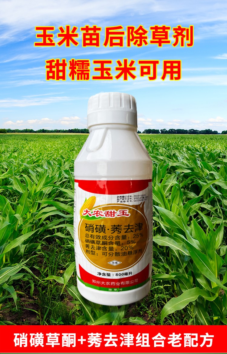 玉米苗后专用除草剂不伤苗甜糯玉米通用玉米地苗后专用硝磺草酮莠去津
