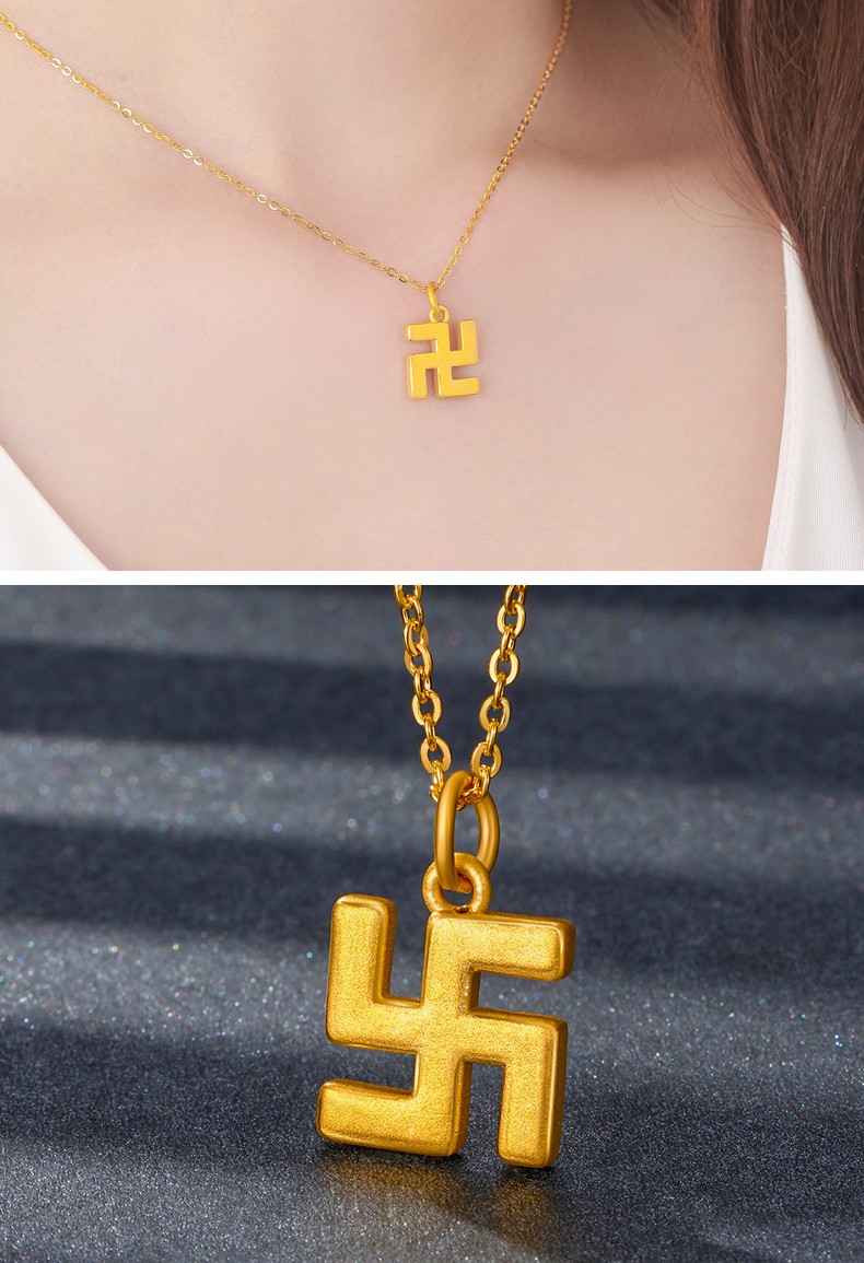 足金万字符 约1克 配银项链【图片 价格 品牌 报价】-京东