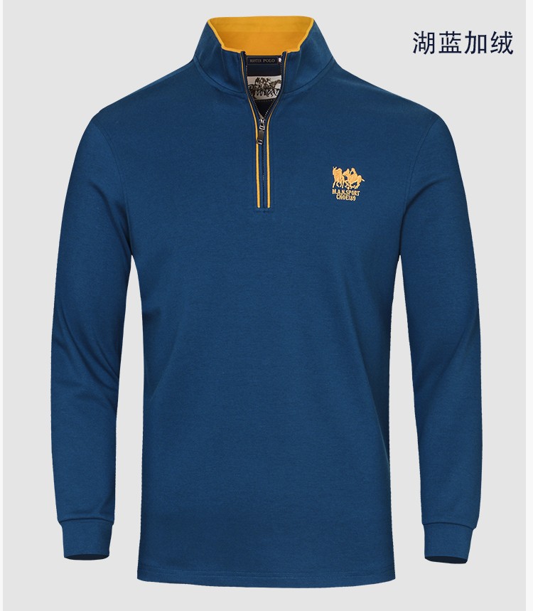 master polo美国保罗t恤【加绒加厚】polo衫男长袖翻领冬季新款男士马